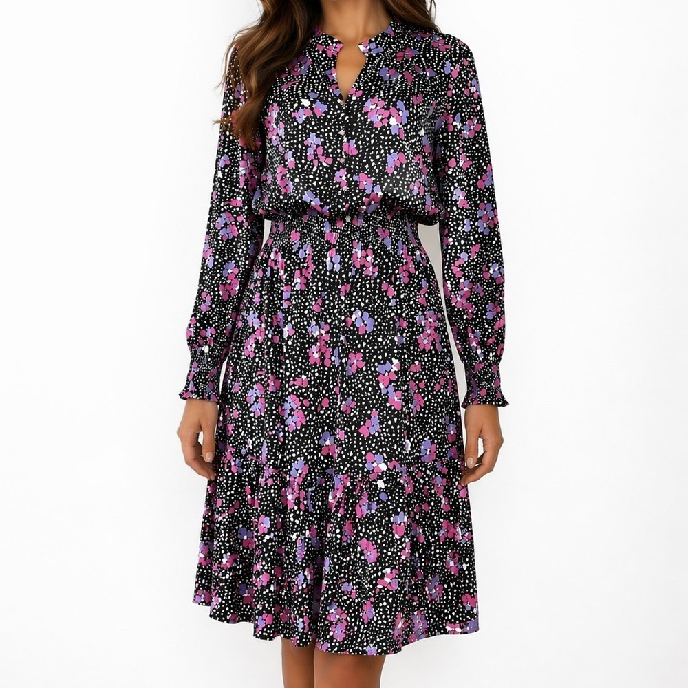 C WONDER Christian Siriano Dress sz L Heart Floral Romantic Business Casual